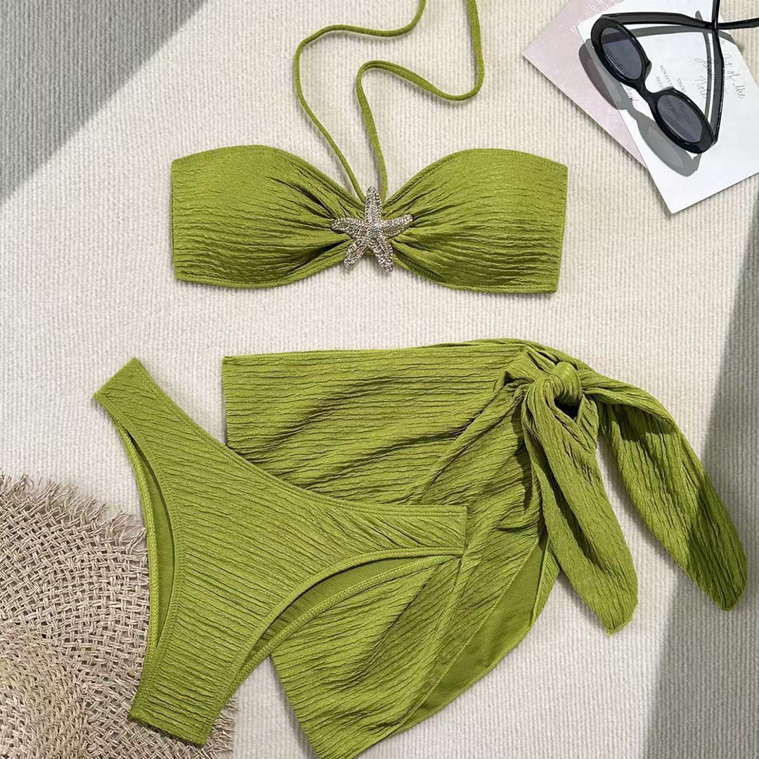 Ladies bandeau bikini with stylish wrap towel Mune Fashion