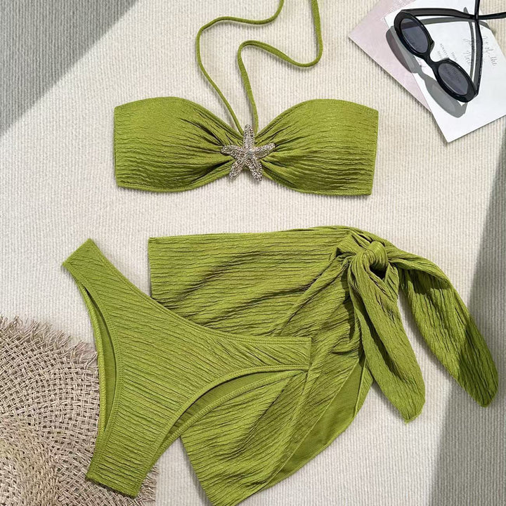 Ladies bandeau bikini with stylish wrap towel Mune Fashion