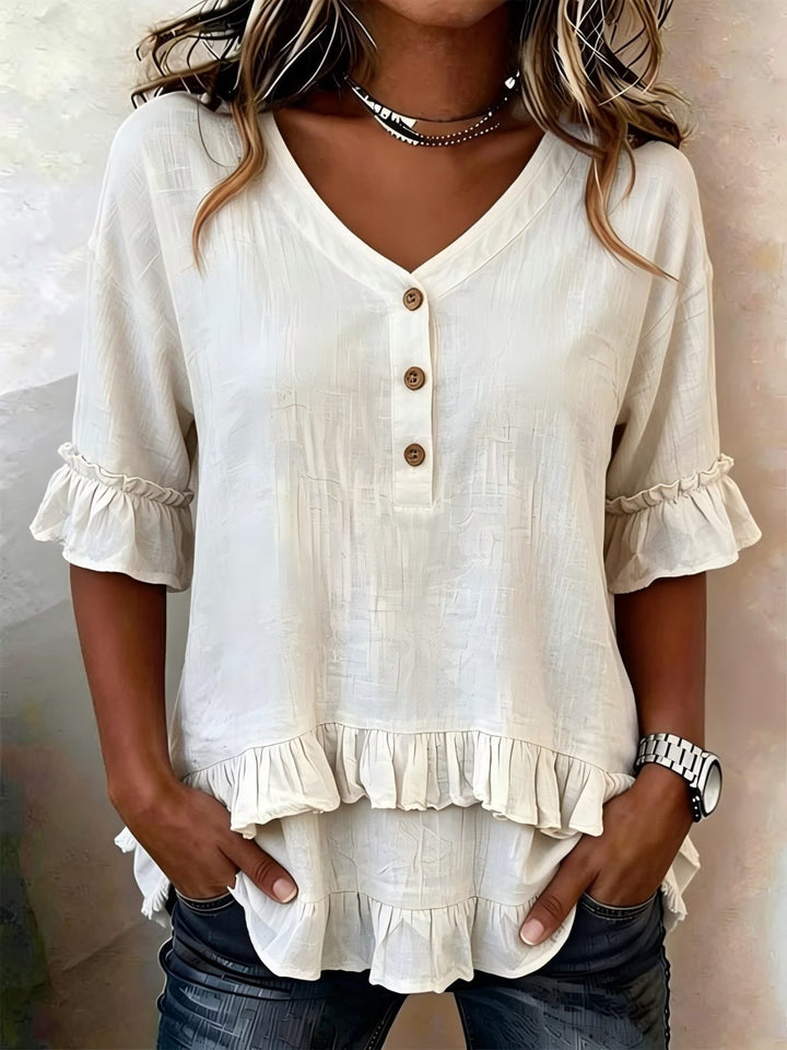 Women Playful Shirt with Ruffle Details Mune Fashion