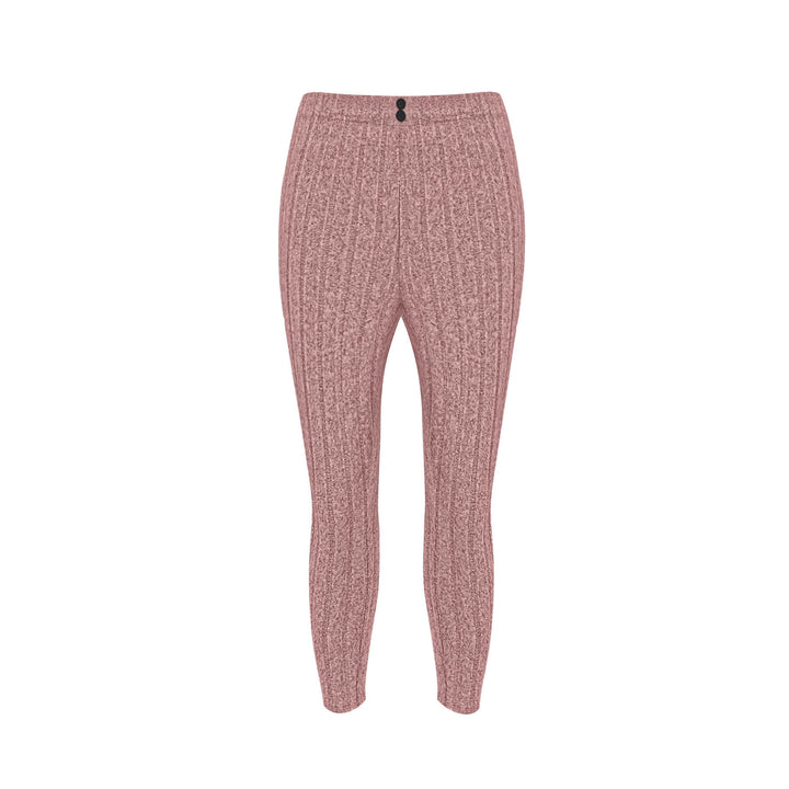 Women High-waisted Ribbed Knit Leggings with Elastic Waistband Mune Fashion