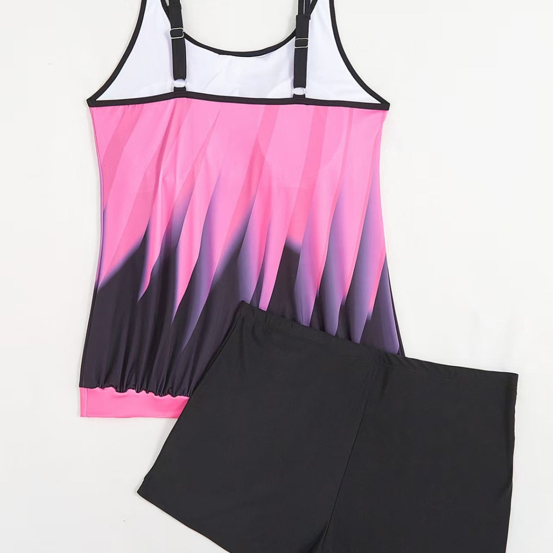 Women's sporty tankini set with colorful top and comfortable shorts Mune Fashion