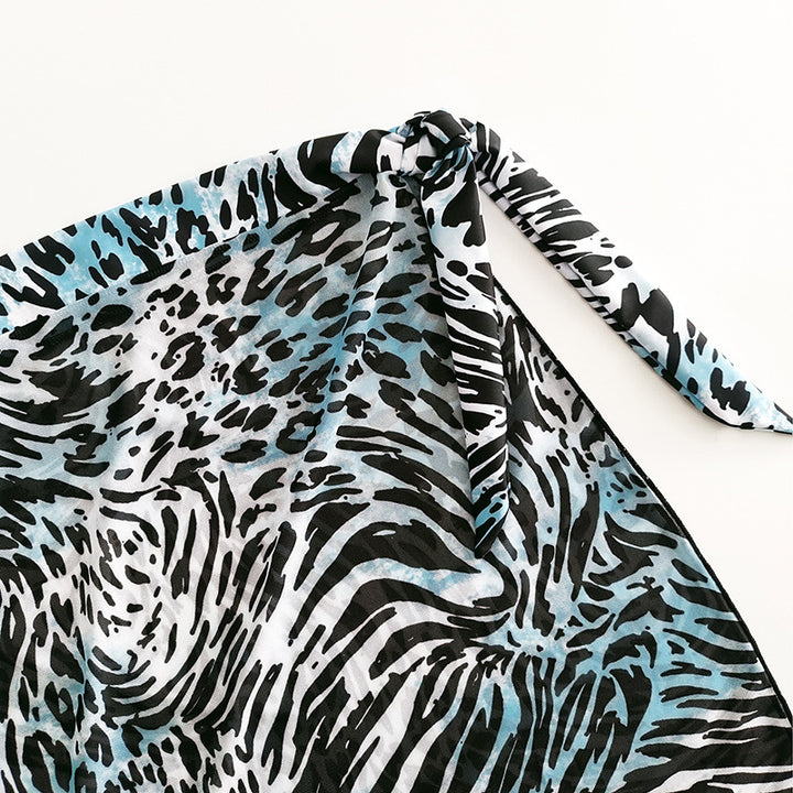 Ladies sporty swimsuit top with long sleeves and fashionable wrap skirt Mune Fashion