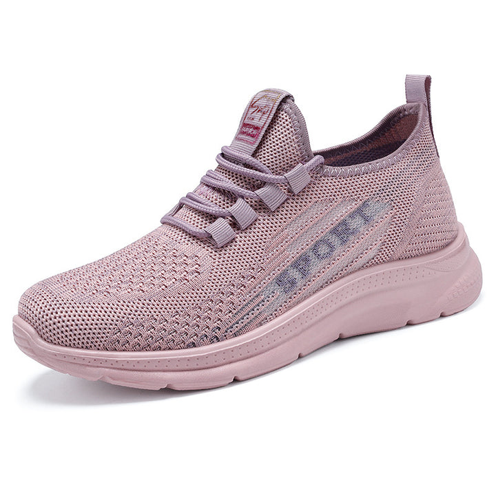Ladies' breathable knit sport sneakers with elastic entry, padded insole, and flexible EVA cushioning Mune Fashion