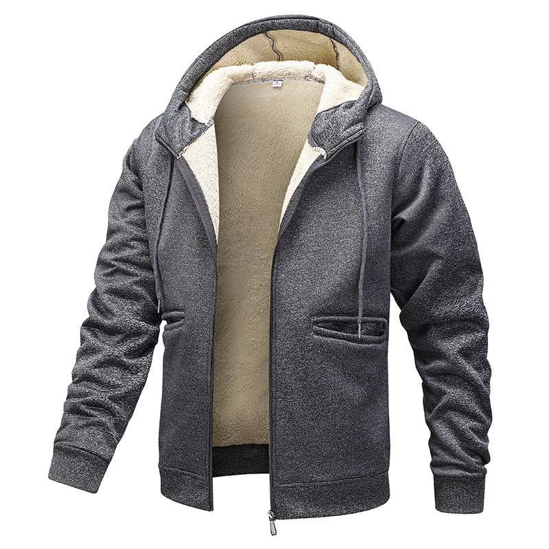 Men's padded hooded jacket in bomber style with high-pile teddy inner lining and hand-warmer piped pockets Mune Fashion
