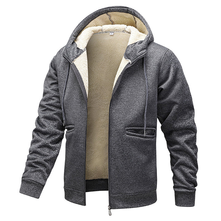 Men's padded hooded jacket in bomber style with high-pile teddy inner lining and hand-warmer piped pockets Mune Fashion