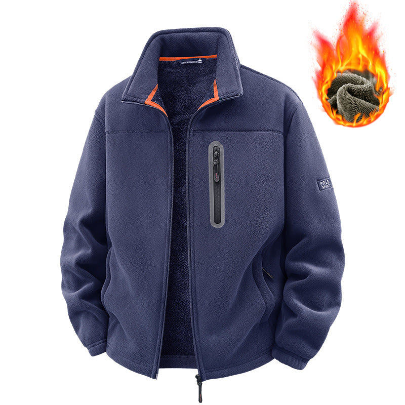 Men's Fleece Jacket with High Collar Mune Fashion
