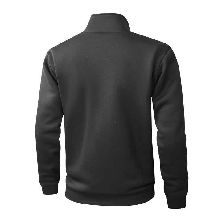 Men's half-zip pullover made of mottled knit with stand-up collar and zipper Mune Fashion