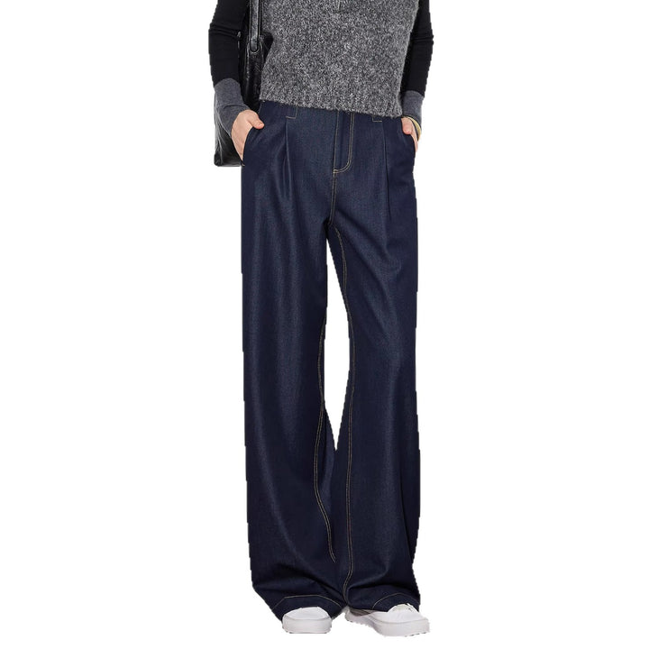 Women Elegant High Waisted Wide-Leg Jeans Drune
