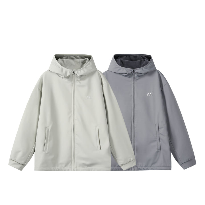 Unisex wind and rain jacket with hood, water-repellent softshell cover and warming fleece lining Mune Fashion