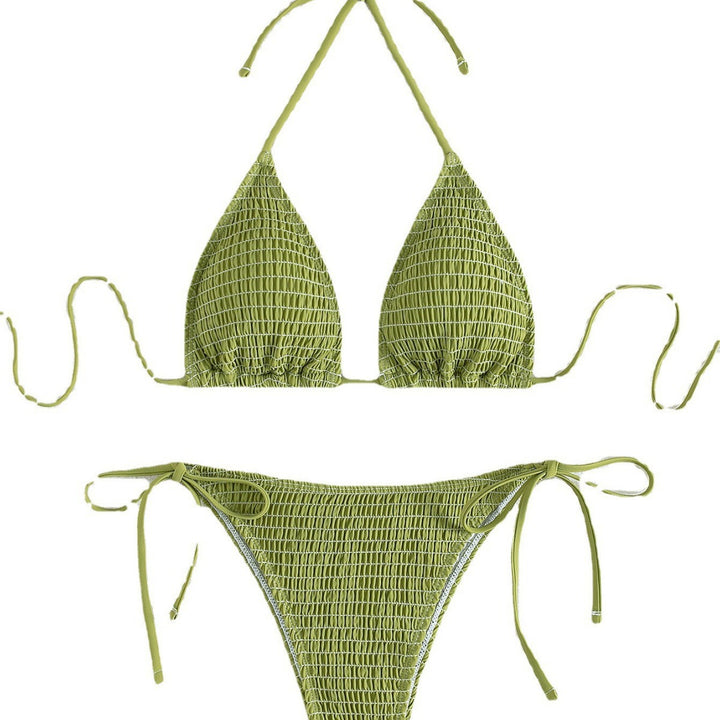 Women Triangle Bikini Set with sophisticated texture design Mune Fashion