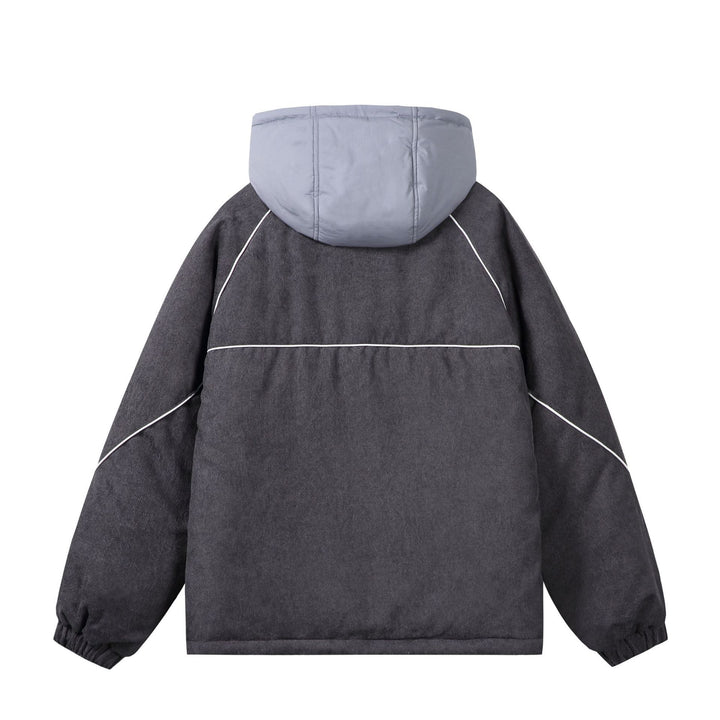Unisex Quilted Cord Field Jacket with Hood and Large Utility Pockets Mune Fashion