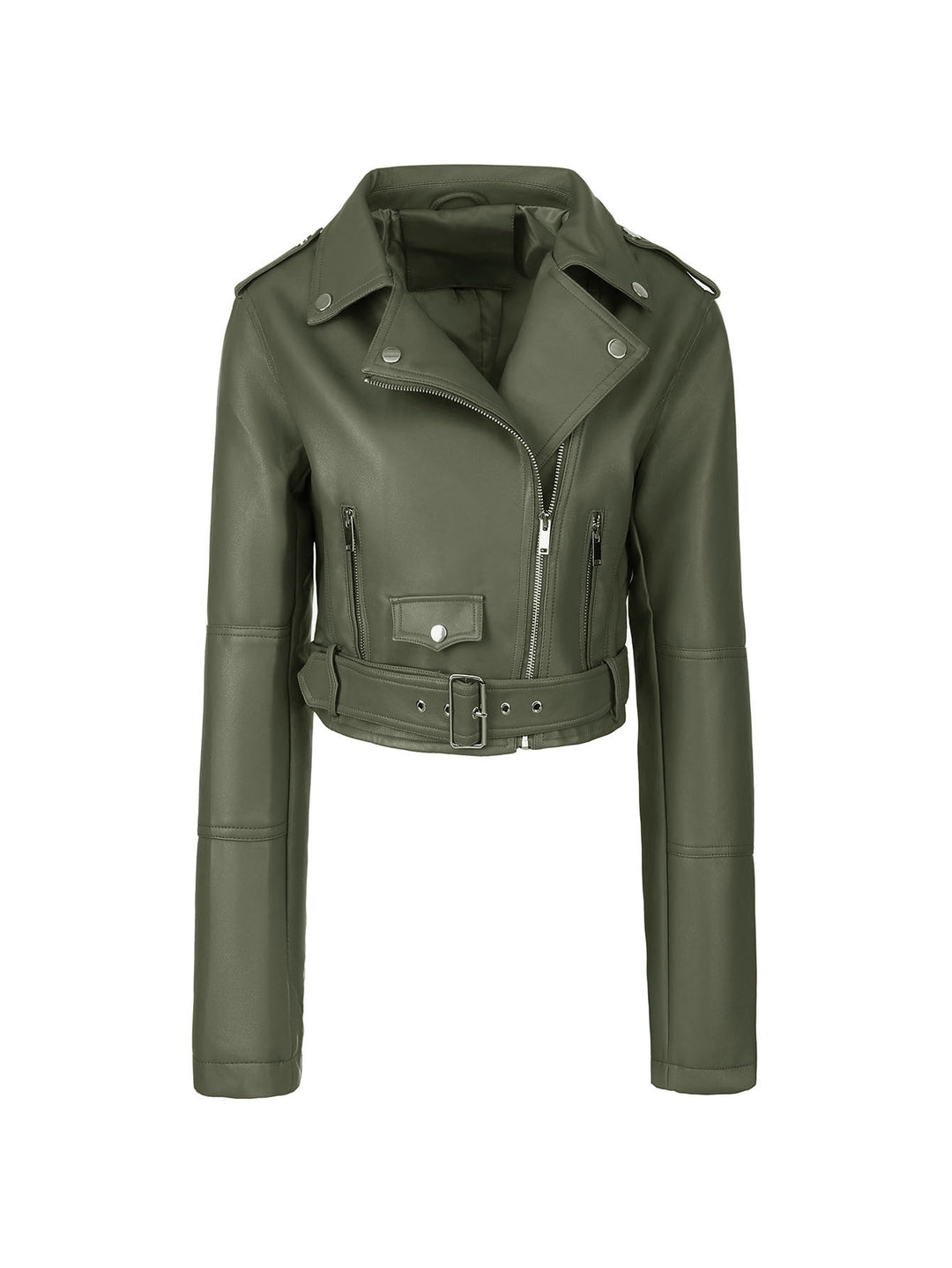 Ladies Stylish Biker Jacket with Belt Mune Fashion