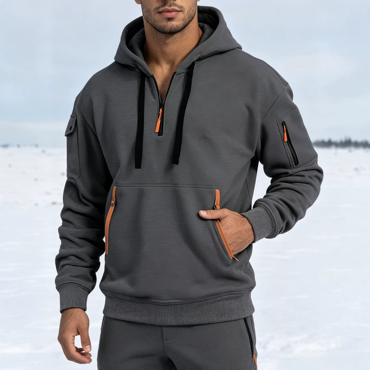 Men's sporty hoodie jacket with side zip pockets Mune Fashion