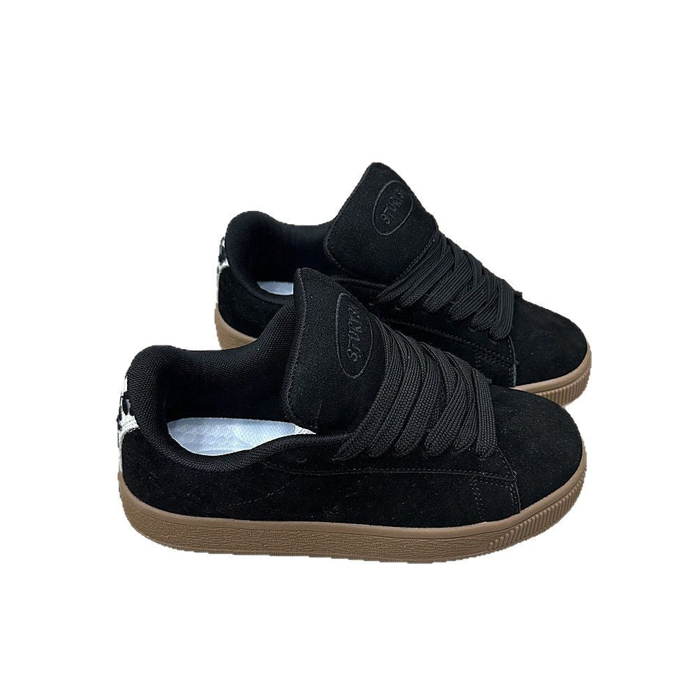 Women's Lifestyle Sneakers with thick rubber sole and soft suede upper Mune Fashion