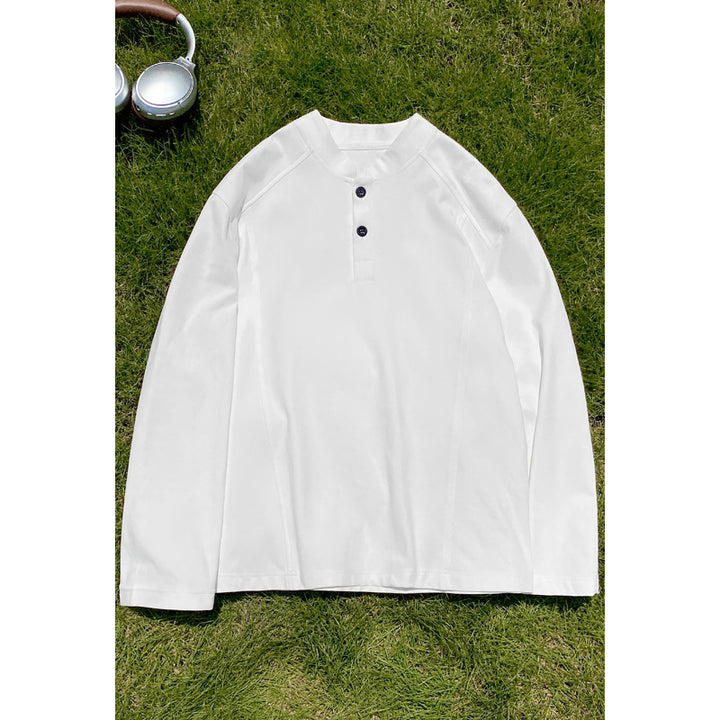 Men's Casual Long Sleeve Shirt with Button Placket Mune Fashion