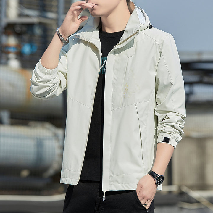 Men's Lightweight Hooded Softshell Jacket with Windproof Membrane and Minimalist Urban Cut Mune Fashion