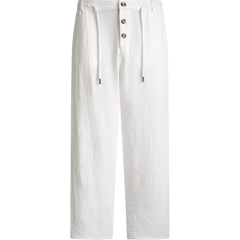 Men's Casual Linen Shorts with Elastic Waist and Practical Drawstring Mune Fashion