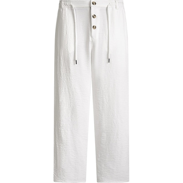 Men's Casual Linen Shorts with Elastic Waist and Practical Drawstring Mune Fashion