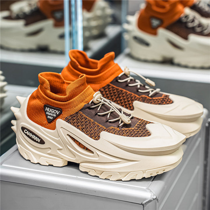 Unisex futuristic chunky sneaker with knitted shaft, sculpted EVA sole and quick lacing Mune Fashion