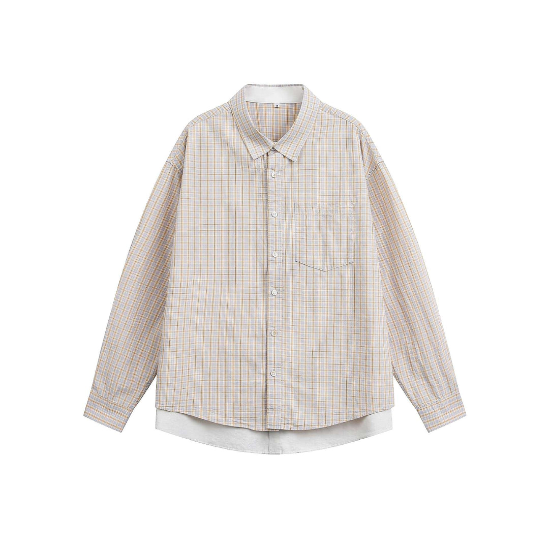 Unisex Boxy Check Shirt Jacket in Layering Look with Chest Pocket Mune Fashion