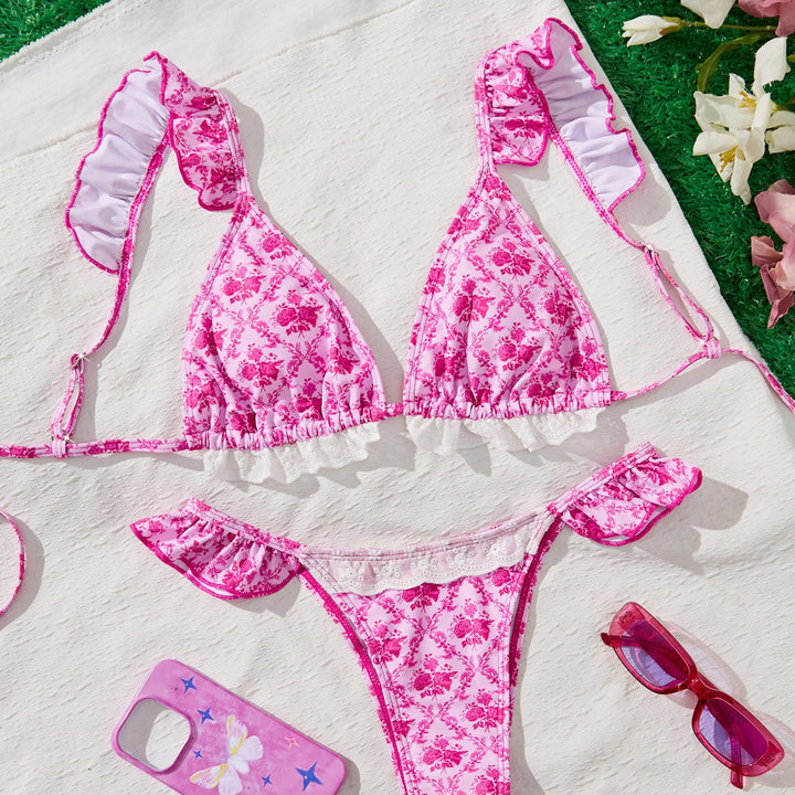 Women's Triangle Bikini with Playful Ruffle Details Mune Fashion