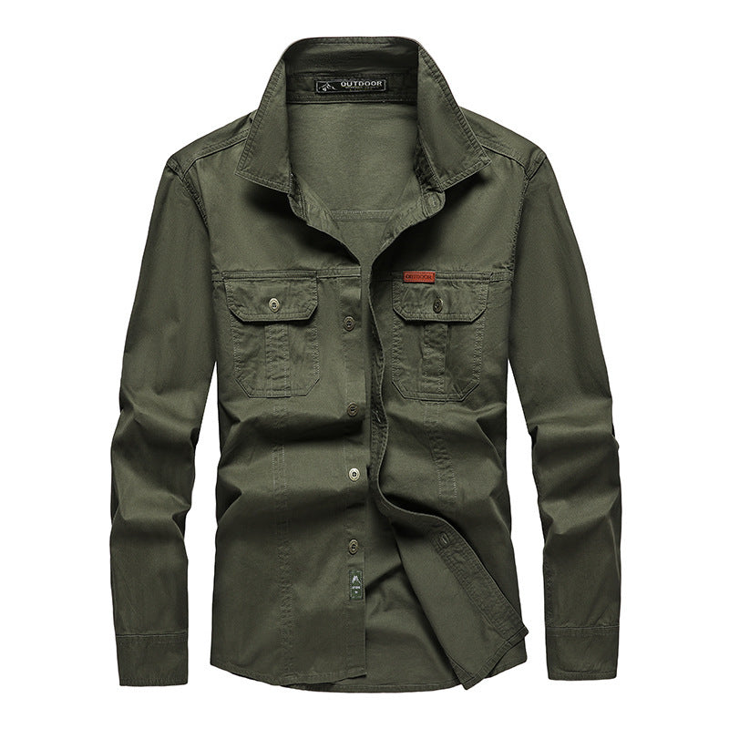 Men's shirt jacket made of durable cotton twill with reinforced chest pockets Mune Fashion