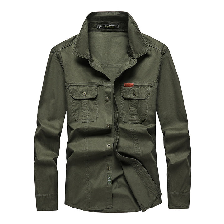 Men's shirt jacket made of durable cotton twill with reinforced chest pockets Mune Fashion