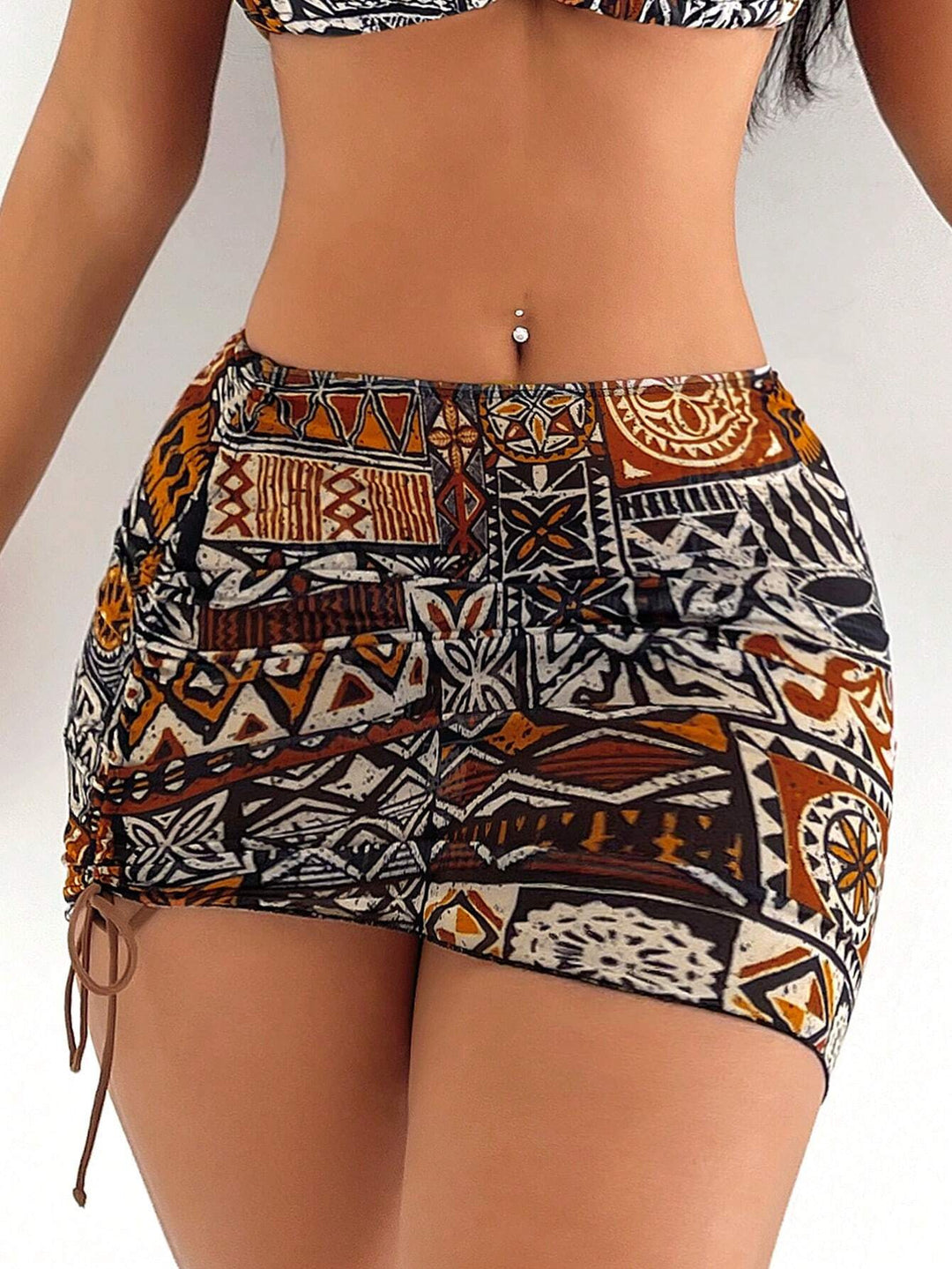 Women's Triangle Bikini with Contrasting Patterns Mune Fashion