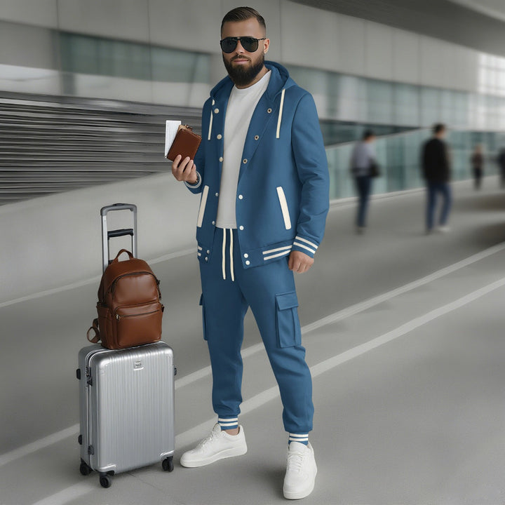 Men's Sporty Leisure Suit with Functional Pockets and High-Quality Workmanship Mune