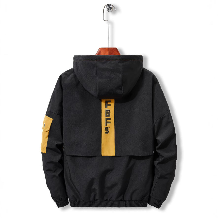 Men's utility field jacket with hood, multiple pockets and contrasting interior trim Mune Fashion