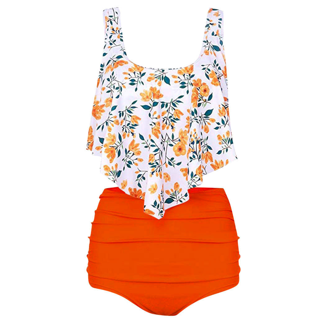 Women's bikini set with floral top and high waist slip Mune Fashion