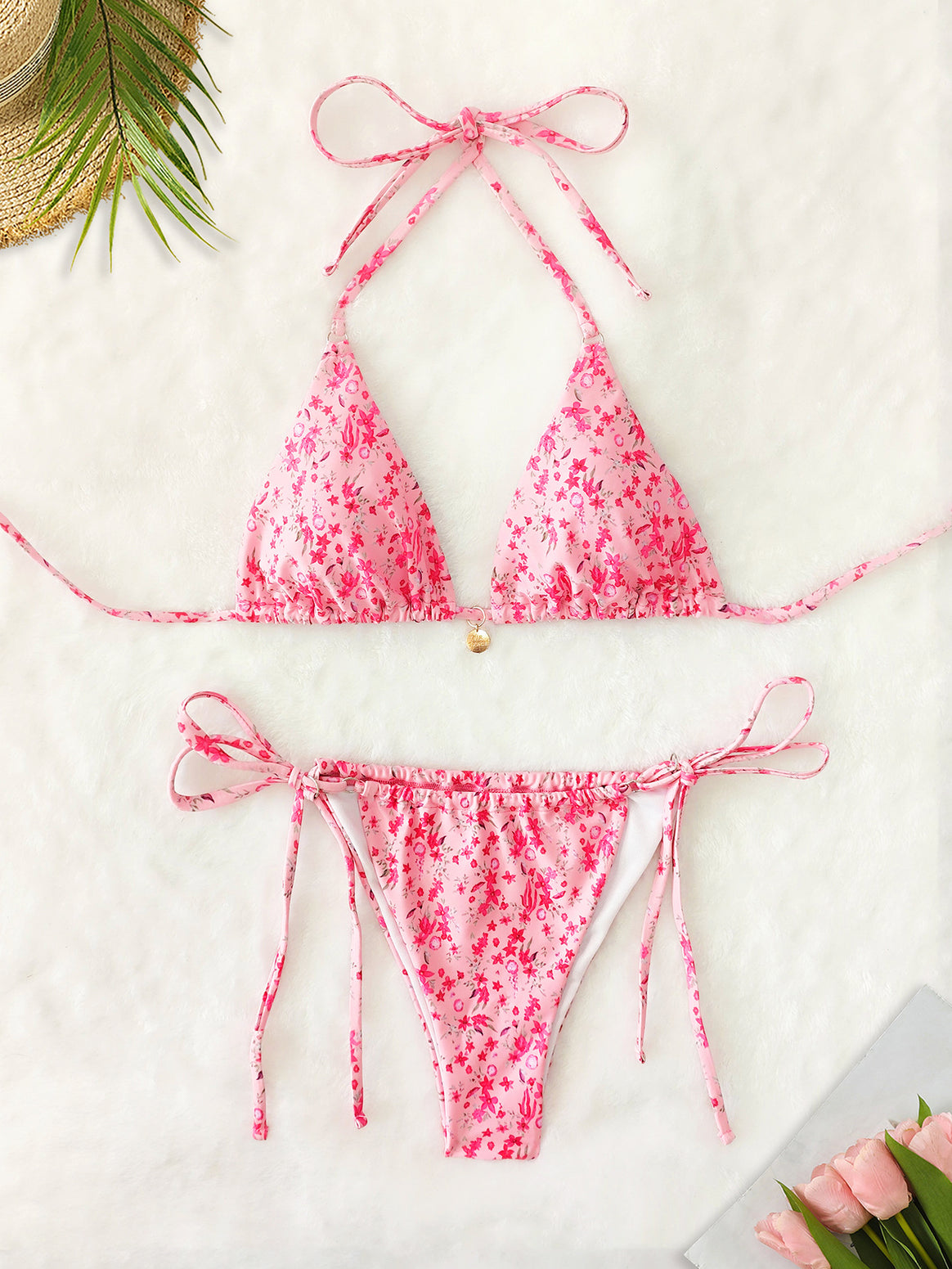 Ladies Triangle Bikini with playful tie straps Mune Fashion