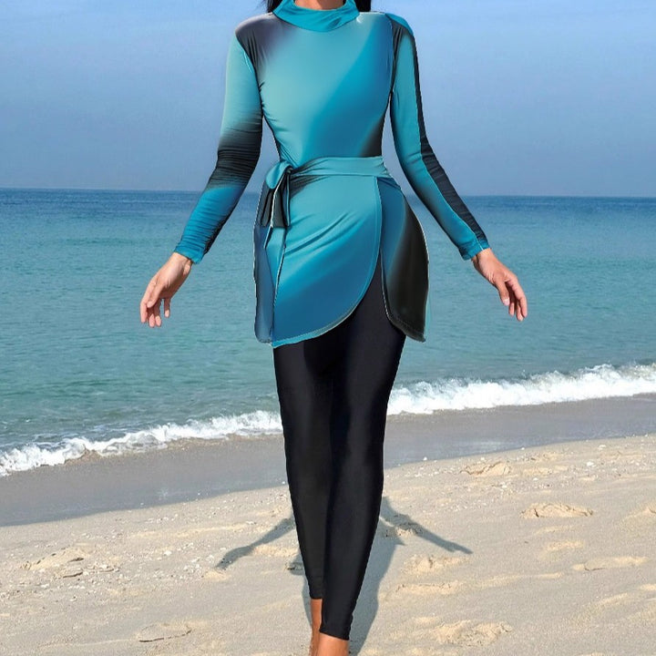 Women’s sporty rash guard with wrap skirt Mune Fashion