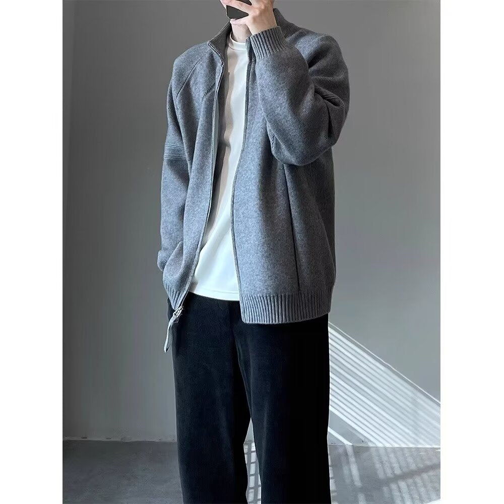 Men's Elegant Cardigan with Stand-Up Collar Mune Fashion
