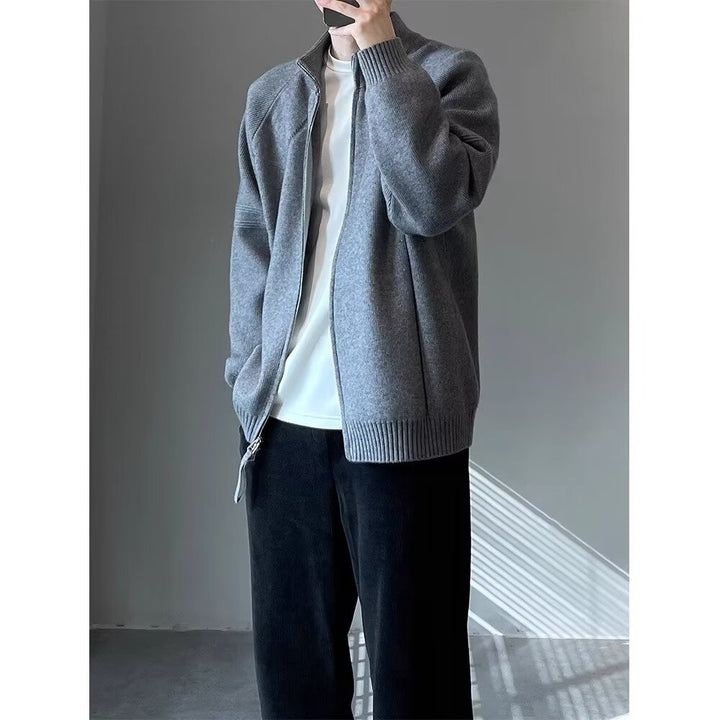 Men's Elegant Cardigan with Stand-Up Collar Mune Fashion