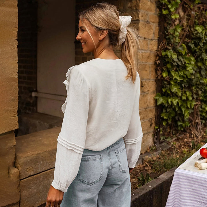 Women Playful Blouse with Ruffle Details Mune Fashion 1788168446