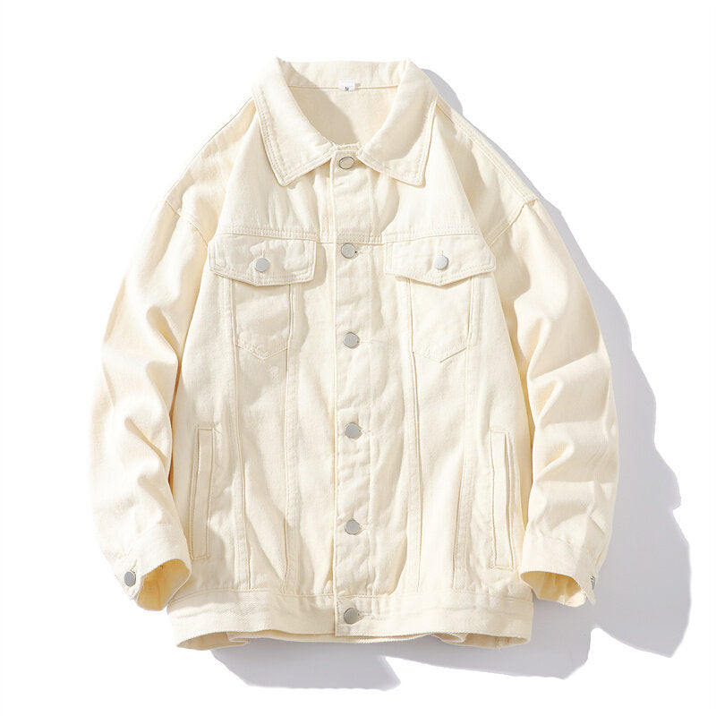 Men's Oversize Denim Jacket made of Stonewashed Denim with Snap Fastener and Chest Pockets Mune Fashion