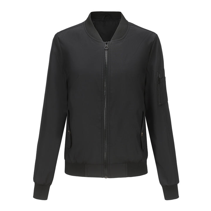 Women's lightweight bomber jacket with arm pocket, contrast cuffs, and sporty fit Mune Fashion