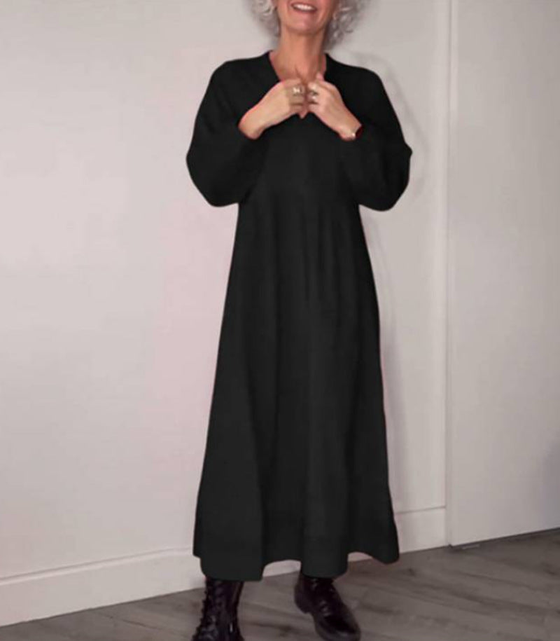 Women's ankle-length jersey dress with empire seam and balloon sleeves Mune Fashion