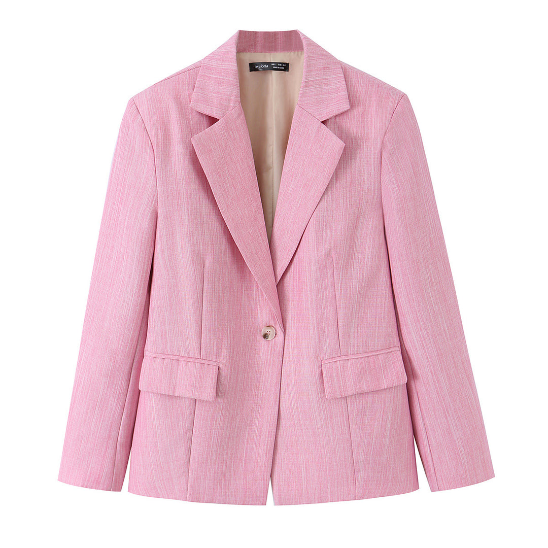 Women Two-Piece Short Blazer and High-Waisted Wide-Leg Pants Set Mune Fashion