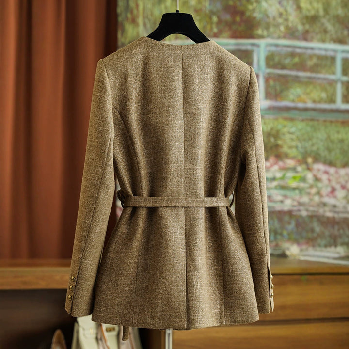 Women's Fashion Blazer Jacket with Waist Belt Mune Fashion