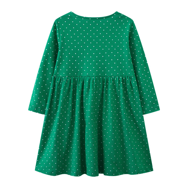 Girls cotton dress with colorful floral embroidery Mune Fashion