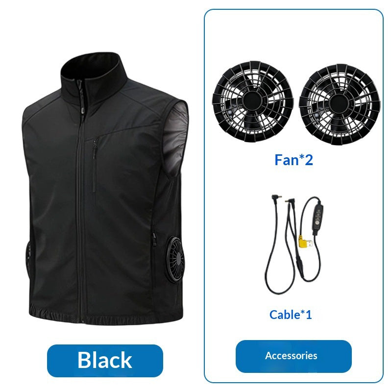 Unisex nan ergonomic cooling vest with integrated fans and battery connection Mune Fashion