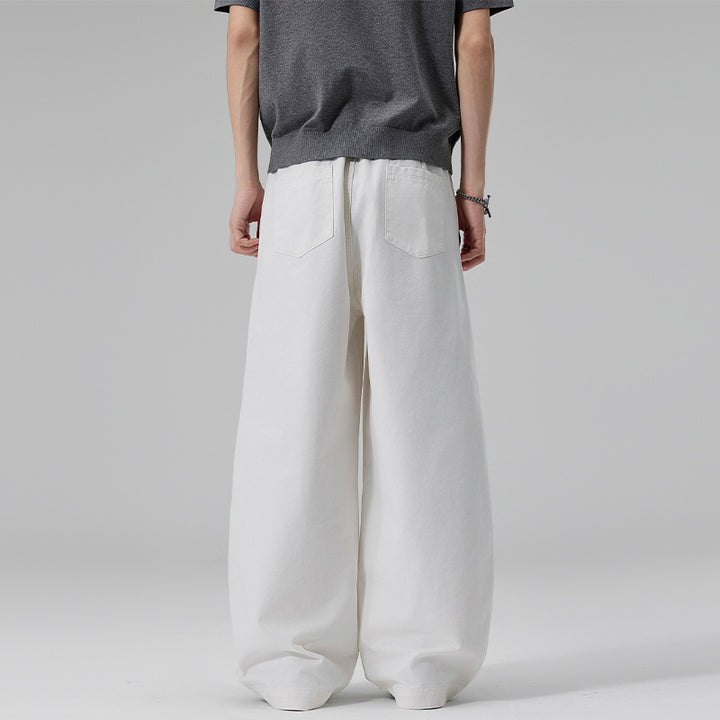 Men's Ultra Wide Cotton Twill Pants with Pleat and Palazzo Silhouette Mune Fashion