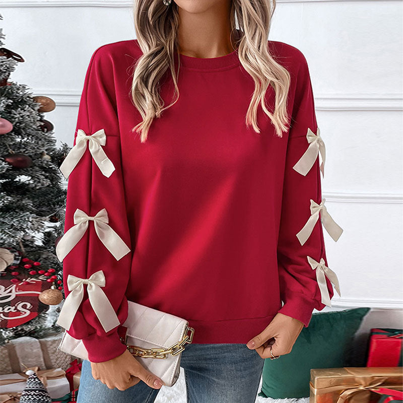 Women's Crop Sweater with Bow Details Mune Fashion