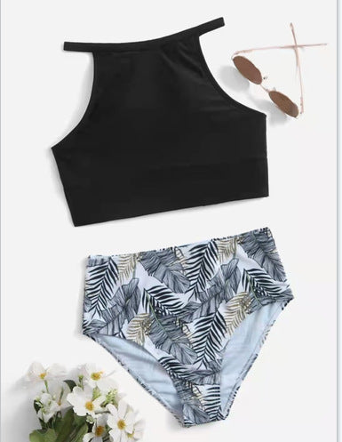Women's bikini set with high-cut bottoms and sporty top Mune Fashion