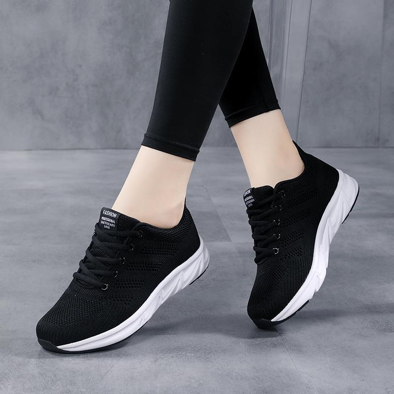 Women's lightweight breathable knitted running shoes with viscoelastic insole and shock-absorbing midsole Mune Fashion