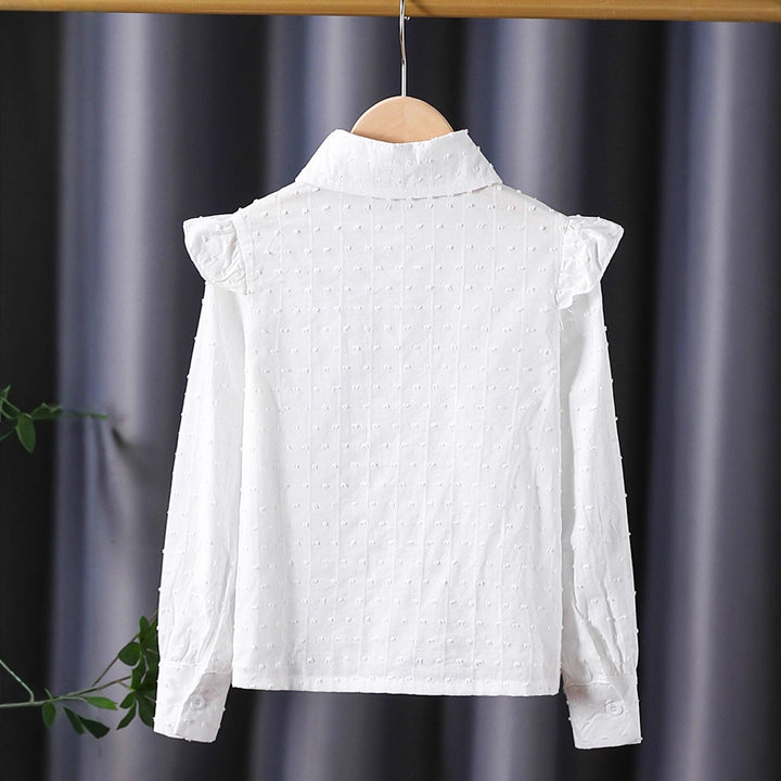 Girls blouse with romantic ruffles and lace embellishments Mune Fashion