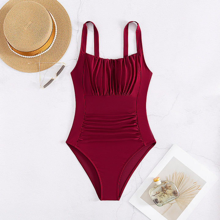 Women’s One-Piece Swimsuit with Fashionable Ruffle Details Mune Fashion