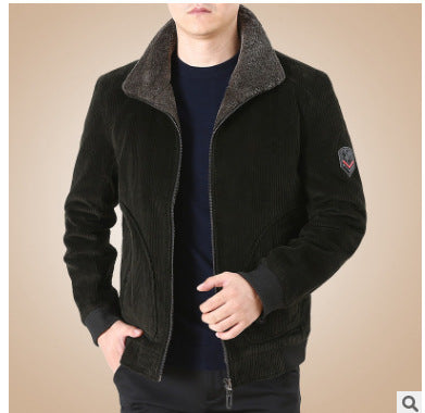 Men's Casual Cord Jacket with Fleece Lining Mune Fashion